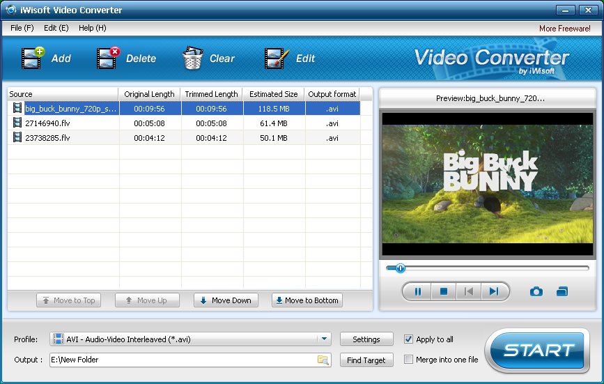 Screenshot for iWisoft Free Video Converter 1.2.0